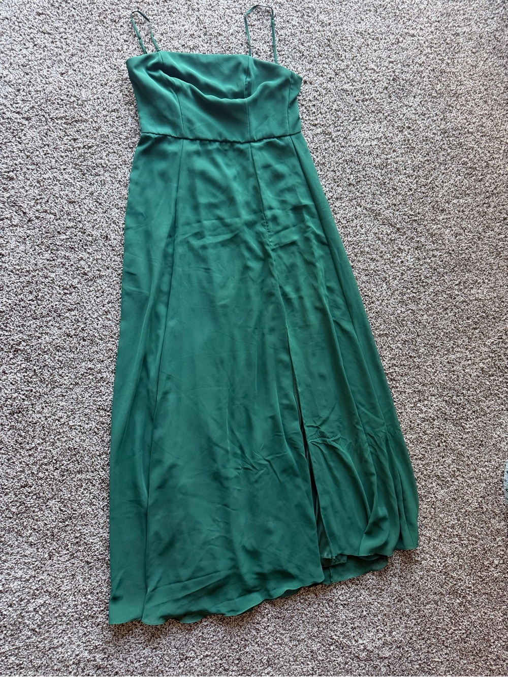 Green Spaghetti-Strap Maxi Dress